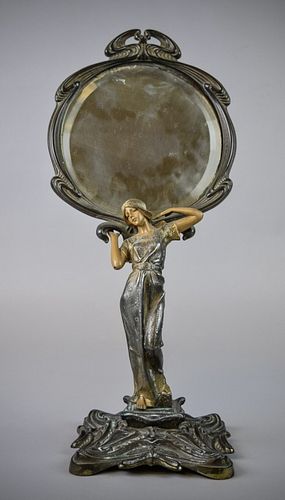 FIGURAL ART NOUVEAU DRESSING MIRRORWith