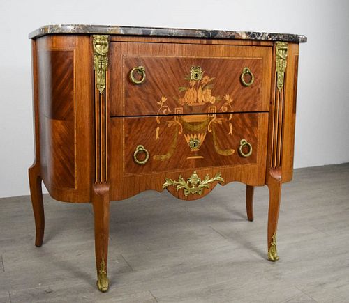 FRENCH COMMODE WITH MARQUETRY AND