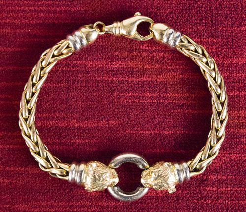 14K GOLD BRAIDED CHAIN BRACELET