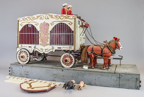 FOLK ART MECHANICAL CIRCUS WAGONAmerican 370104