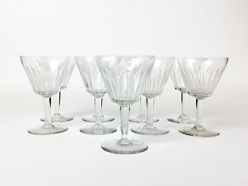 9 BACCARAT CRYSTAL WATER GOBLETS9