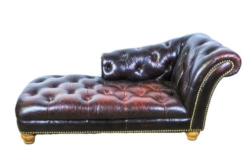 CHESTERFIELD STYLE RECAMIERMaroon leather