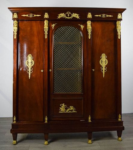 LOUIS XVI 3 DOOR ARMOIRE WITH BRASS 370134