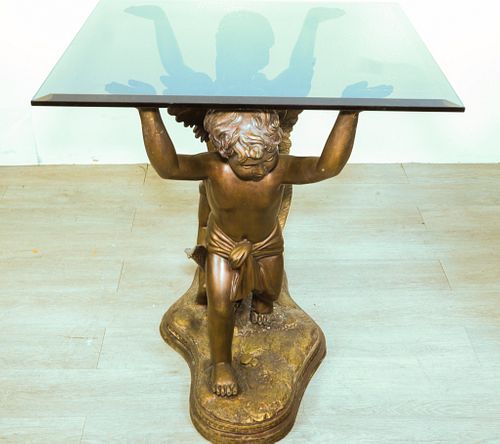 FIGURAL BRONZE COCKTAIL TABLE AFTER