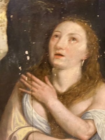 16TH CENTURY OIL ON WOOD OF MARY MAGDALENEOil