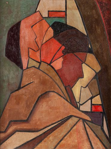 MID CENTURY CUBIST ABSTRACTMID 37019c