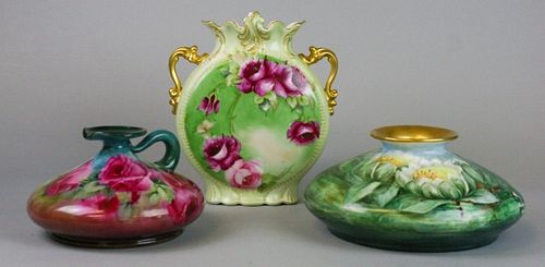 GROUPING OF 3 LIMOGES PORCELAIN VASESJean