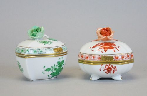 2 HEREND CHINESE BOUQUET BOXES2 3702d7