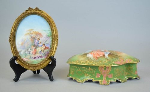 LIMOGES PORCELAIN PLAQUE & DRESSER