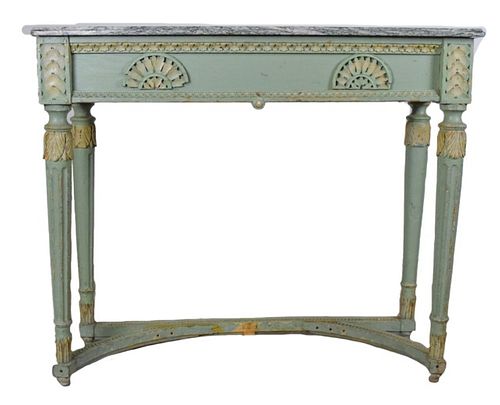 GREEN CONSOLE TABLEA green console table