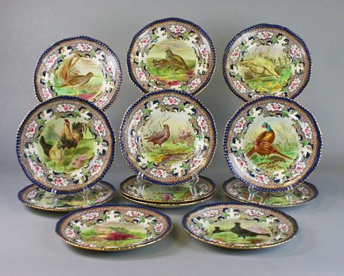 SET OF 12 COPELAND SPODE GAME PLATES12