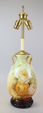 HAVILAND LIMOGES HAND PAINTED LAMPHand 37033c