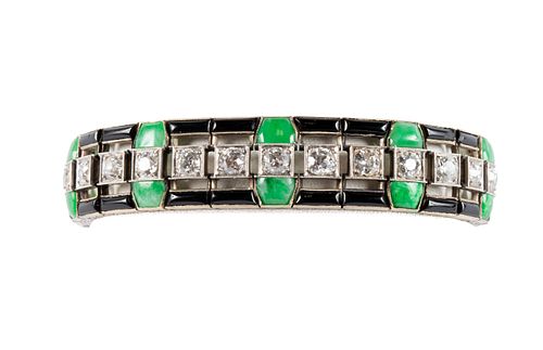 AN EXCEPTIONAL FRENCH ART DECO BRACELETAN