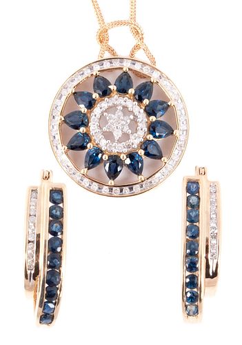 SAPPHIRE AND DIAMOND NECKLACE AND 370378
