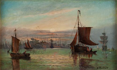 MARITIME SCENE BY E. MONTROSE (20TH