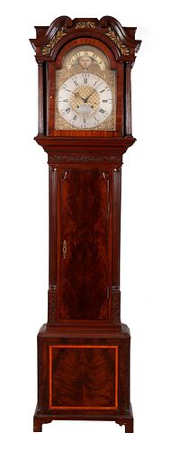 GEORGE III MAHOGANY TALL CASE CLOCKGEORGE