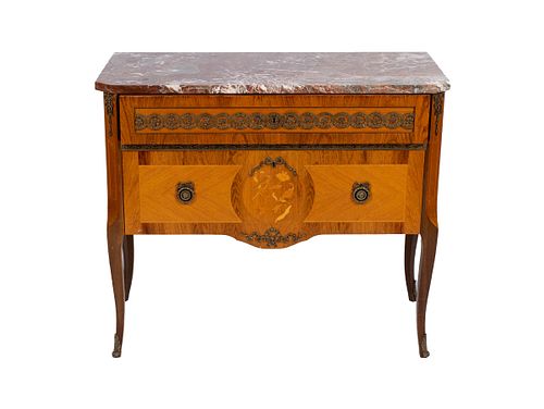 LOUIS XV STYLE MARBLE TOP COMMODELOUIS 37041f