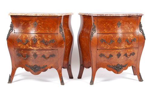 PAIR OF LOUIS XV STYLE MARQUETRY