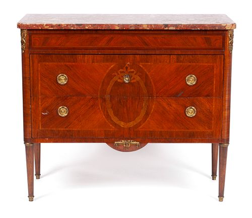 LOUIS XVI STYLE MARBLE TOP CHEST