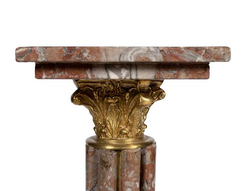 REEDED MARBLE COLUMN WITH ORMOLU