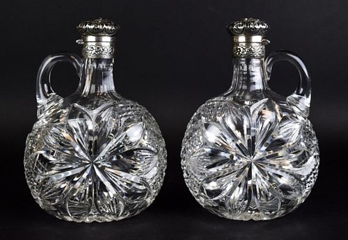 PAIR OF GORHAM STERLING CUT GLASS 370453