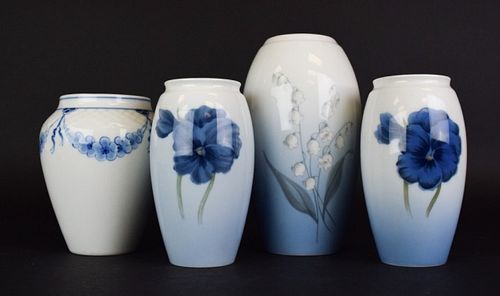 4 B&G PORCELAIN VASES4 Bing & Grondahl