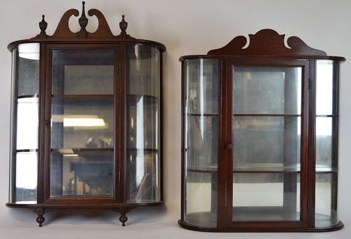 PAIR OF MAHOGANY WALL MOUNT VITRINESFerguson