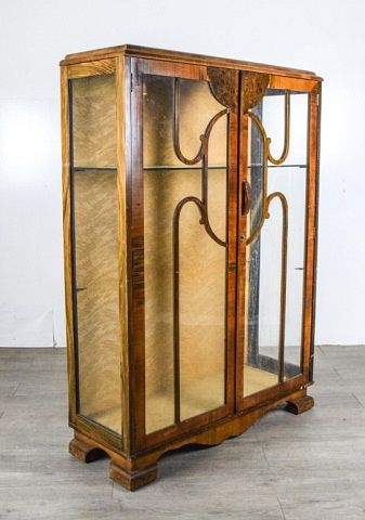 ART DECO CURIO CABINET WITH GLASS