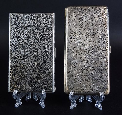 2 SILVER CIGARETTE CASESItalian 370491