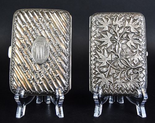 2 SILVER CIGARETTE CASES1 with 37048a