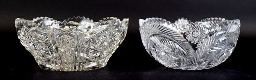 2 AMERICAN BRILLIANT CUT GLASS BOWLS2