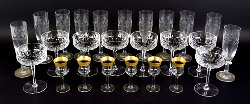 CRYSTAL STEMWARE GROUPING25 pieces 370500