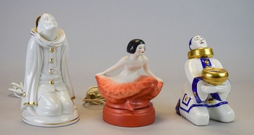 3 PORCELAIN PERFUME LAMPS3 figural