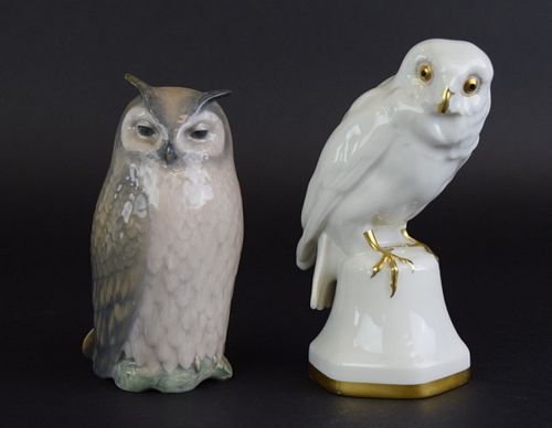 2 PORCELAIN OWL FIGURINES2 porcelain