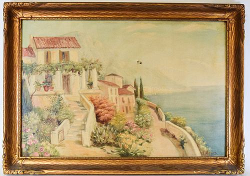 F. AZNAR OIL ON CANVAS HOUSE IN