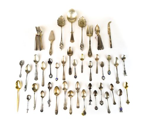 GROUPING OF SILVER PLATE FLATWARE13 3706e9