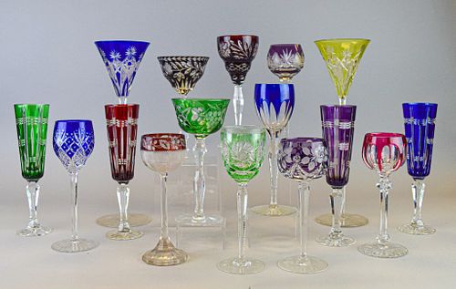 COLOR CUT TO CLEAR STEMWARE16 pieces