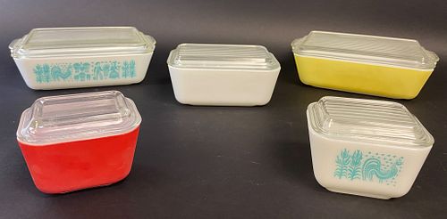 5 PIECE PYREX GROUPING5 Pyrex covered 37070d