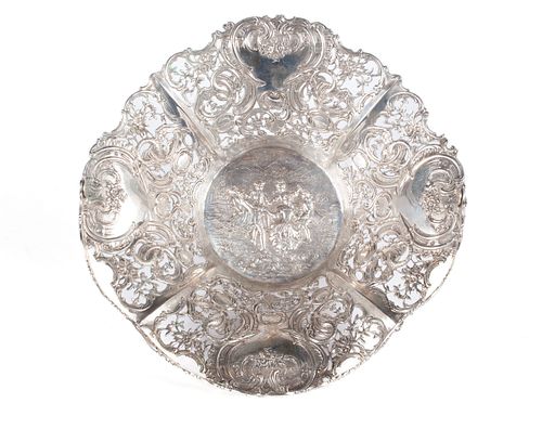 GERMAN SILVER RETICULATED BASKETGERMAN 37072d