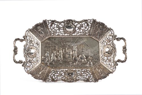 HANAU SILVER RETICULATED BASKETHANAU 37072e