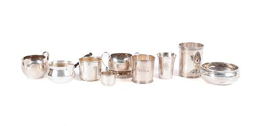 SELECTION OF STERLING CUPS, PITCHERS,