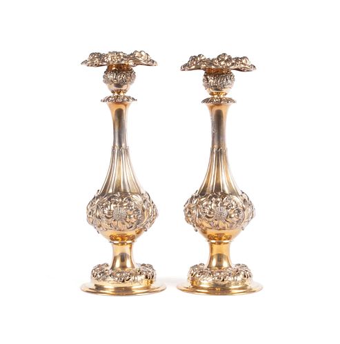 PAIR OF TIFFANY CO VERMEIL CANDLESTICKSPAIR 370736