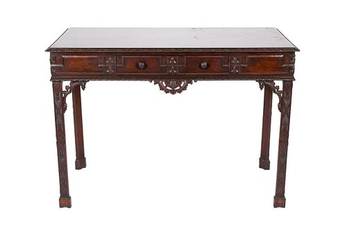 CHIPPENDALE STYLE MAHOGANY SIDE