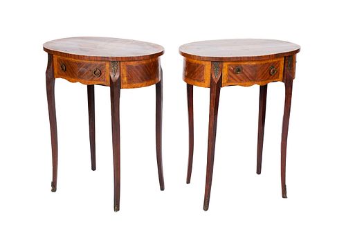 PAIR OF LOUIS XV STYLE MARQUETRY