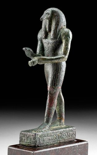 EGYPTIAN BRONZE THOTH WITH HIEROGLYPHS