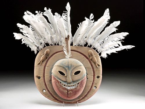 RARE 19TH C. YUPIK WOOD SPIRIT MASK