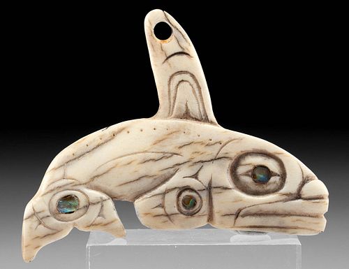 19TH C. TLINGIT / HAIDA BONE PENDANT