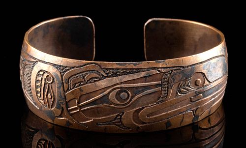 HAIDA TLINGIT COPPER CUFF BRACELET 3708a8