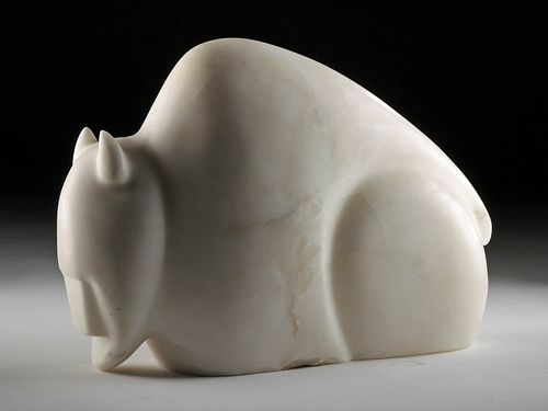 SUPERB ALABASTER BISON BY GORDON 3708a5