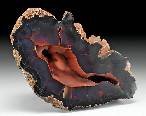 RARE RED FOX / CRATER AGATE & HEMATITE